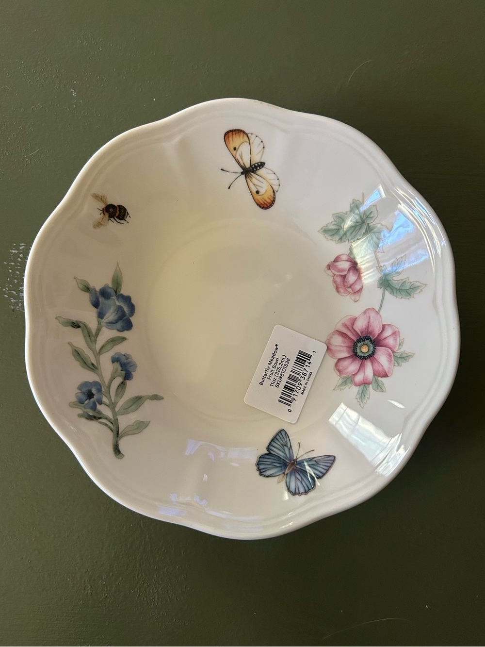 Lenox Butterfly Meadow Fruit Bowl Servewear Dessert New With Sticker No Box